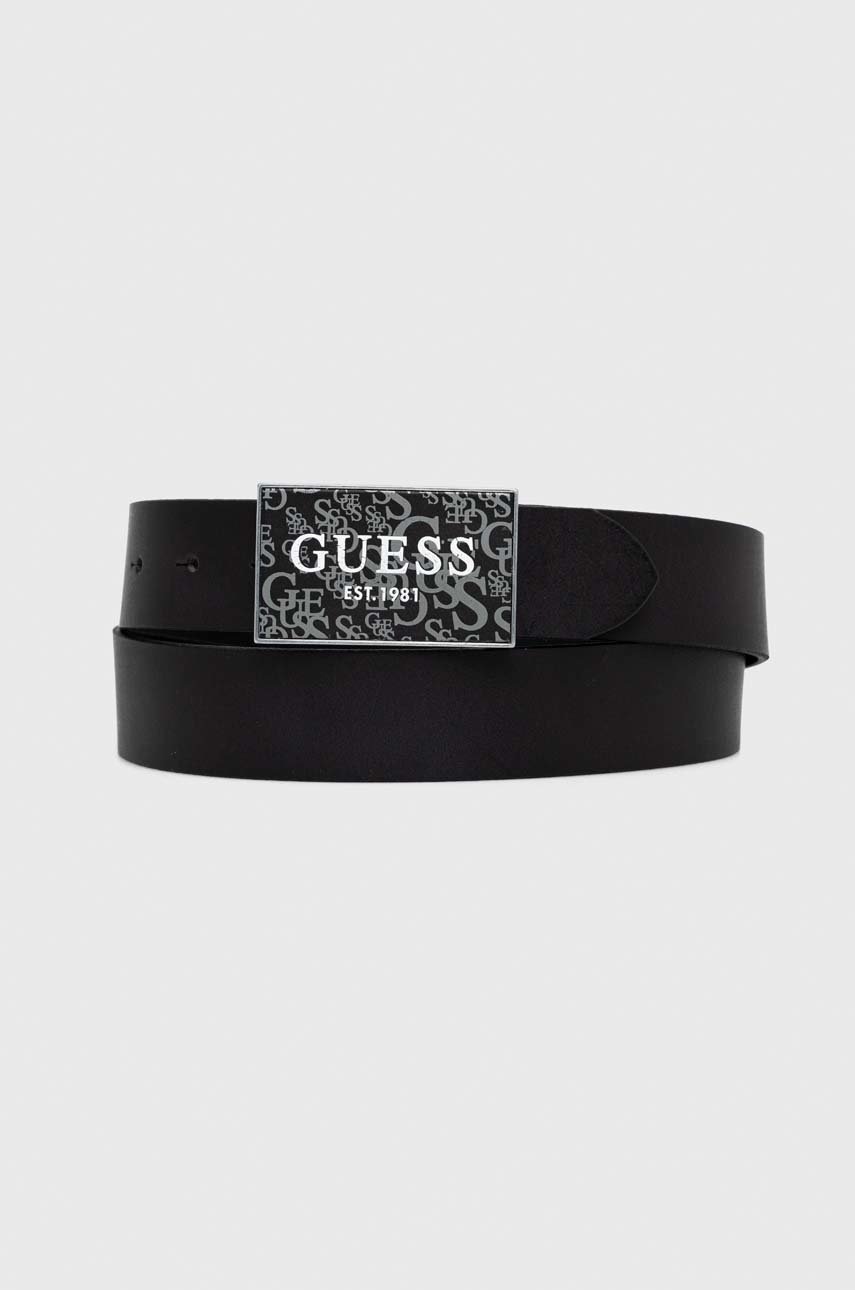 

Кожаный ремень Guess мужской цвет чёрный