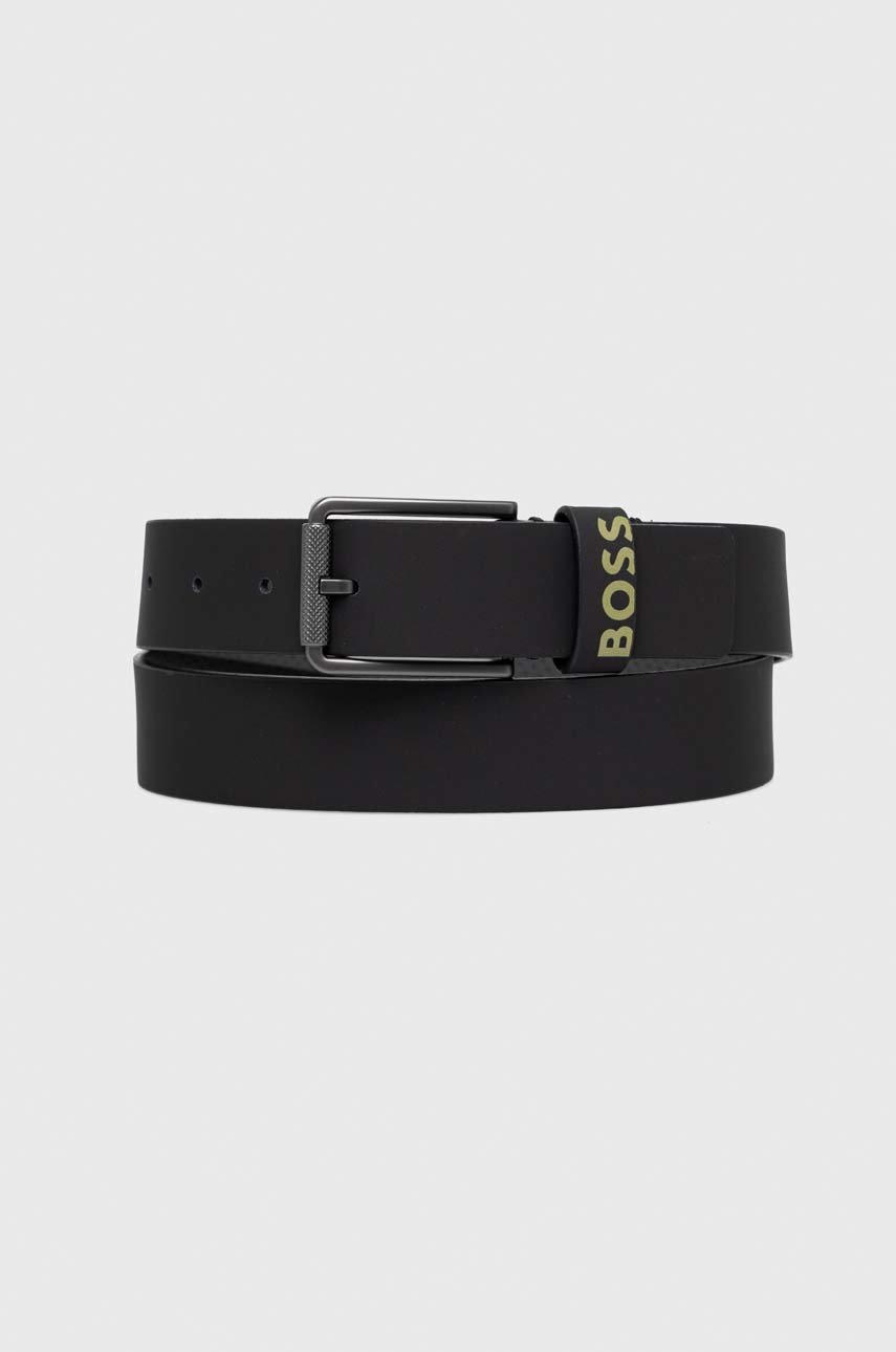 

Шкіряний ремінь BOSS чоловічий колір чорний