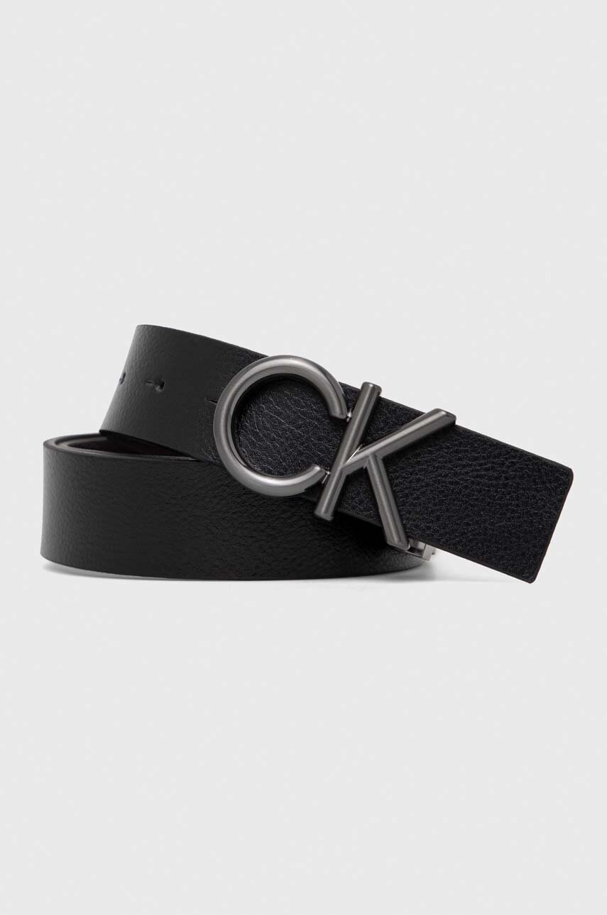 

Кожен колан с две лица Calvin Klein мъжки в черно, Черен
