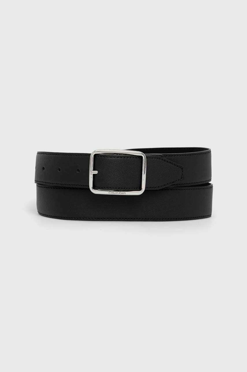 

Кожен колан Calvin Klein мъжки в черно, Черен