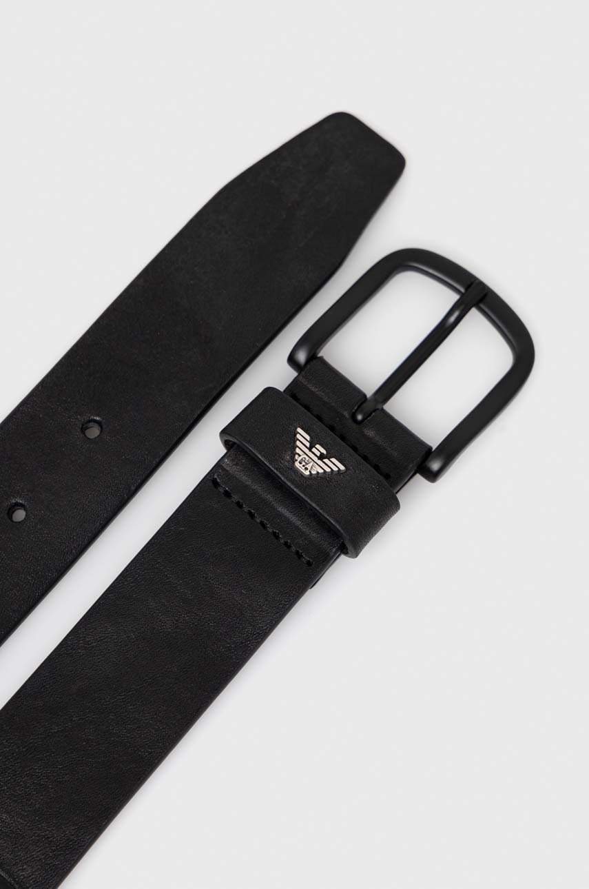 

Кожаный ремень Emporio Armani мужской цвет чёрный