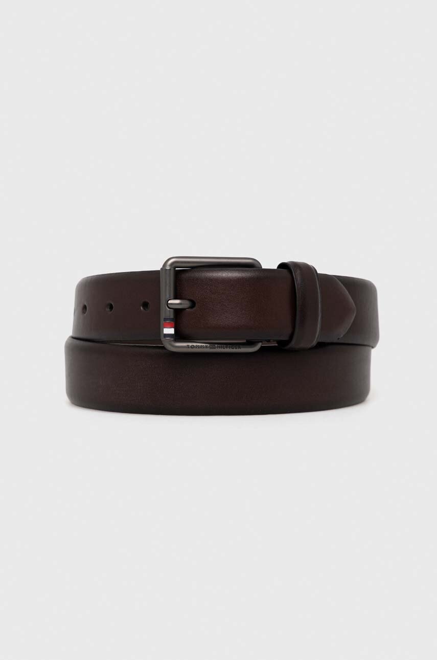 

Шкіряний ремінь Tommy Hilfiger чоловічий колір коричневий