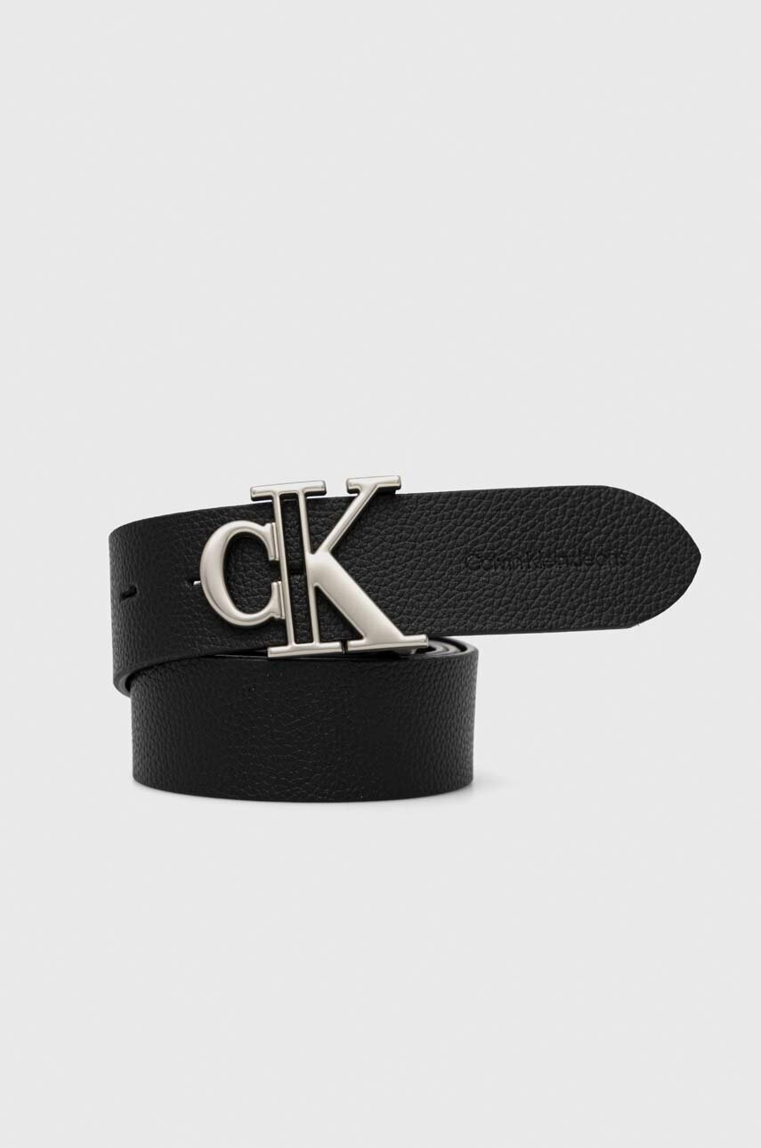 

Кожен колан Calvin Klein Jeans мъжки в черно, Черен