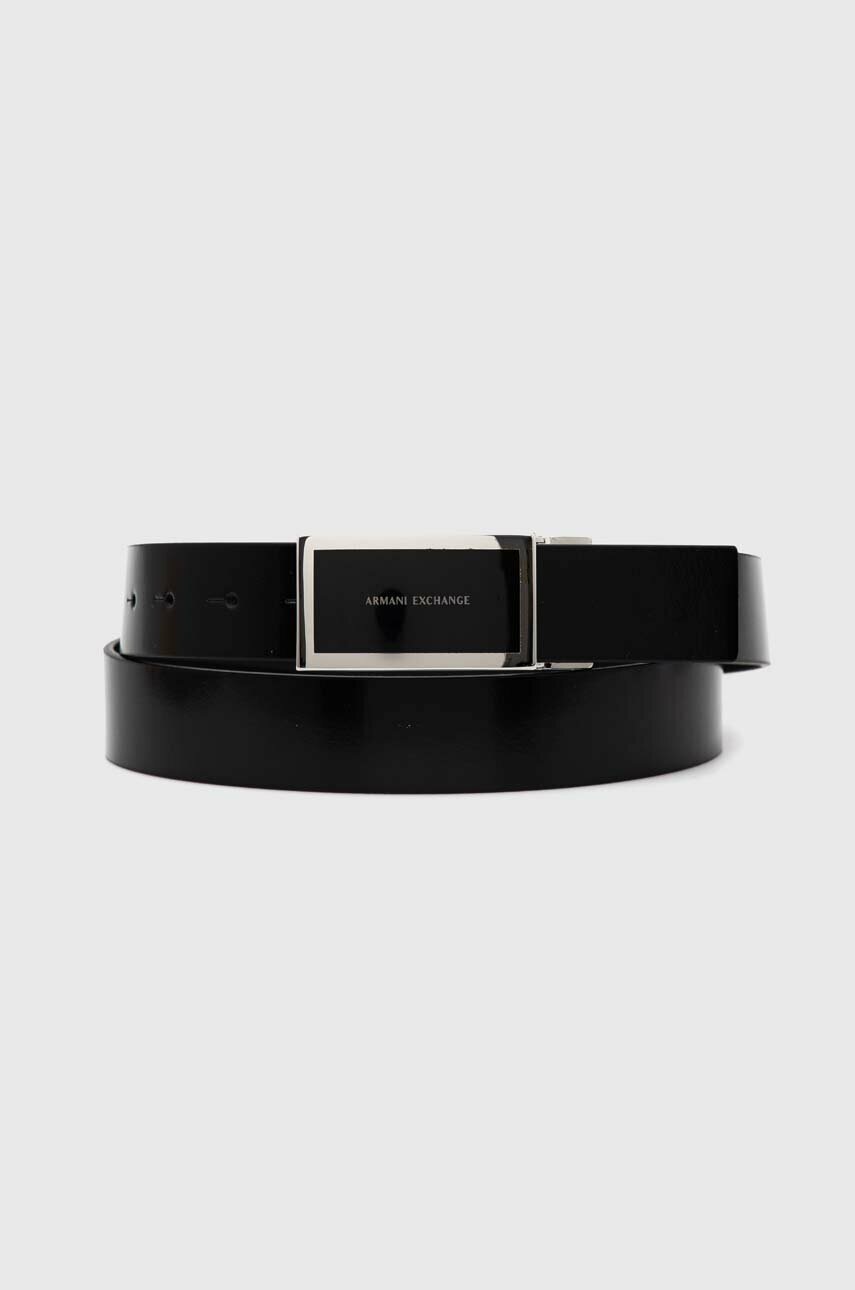 

Шкіряний ремінь Armani Exchange чоловічий колір чорний