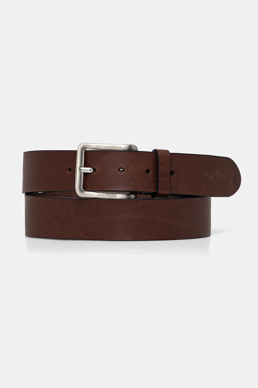 Aeronautica Militare curea de piele barbati, culoarea maro