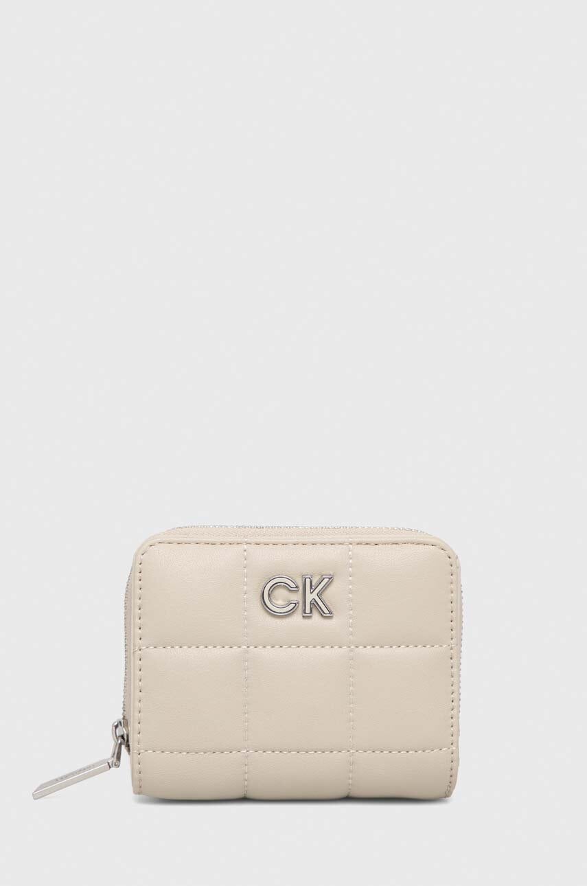 

Портмоне Calvin Klein дамски в бежово, Бежов