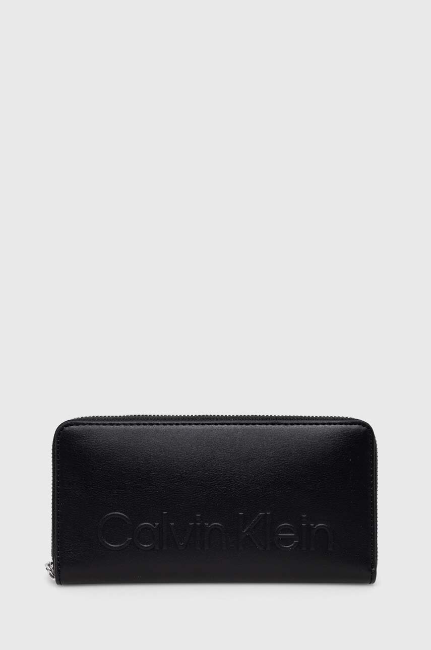 

Портфейл Calvin Klein дамски в черно, Черен