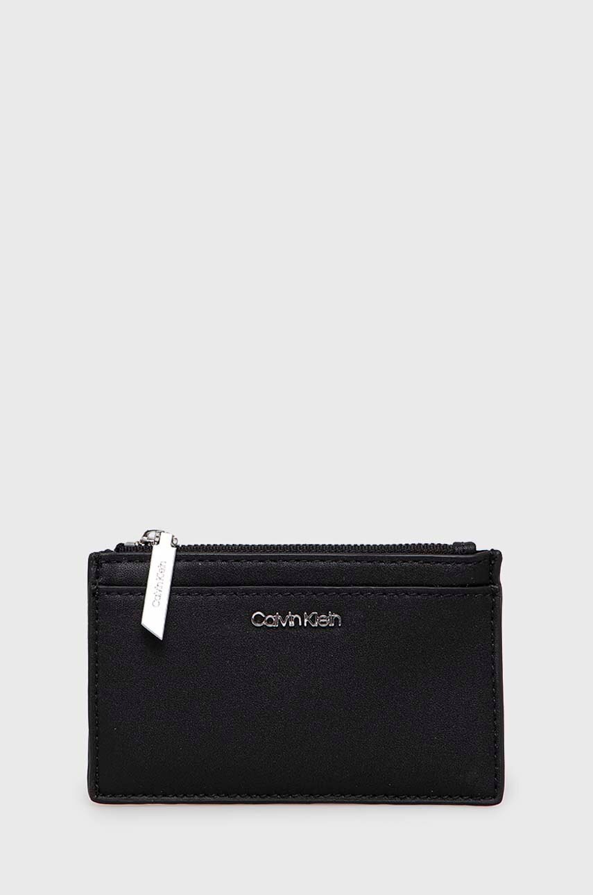 

Калъф за карти Calvin Klein дамски в черно, Черен