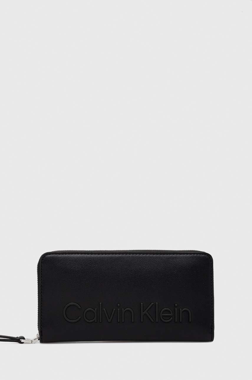 

Портмоне Calvin Klein дамски в черно, Черен