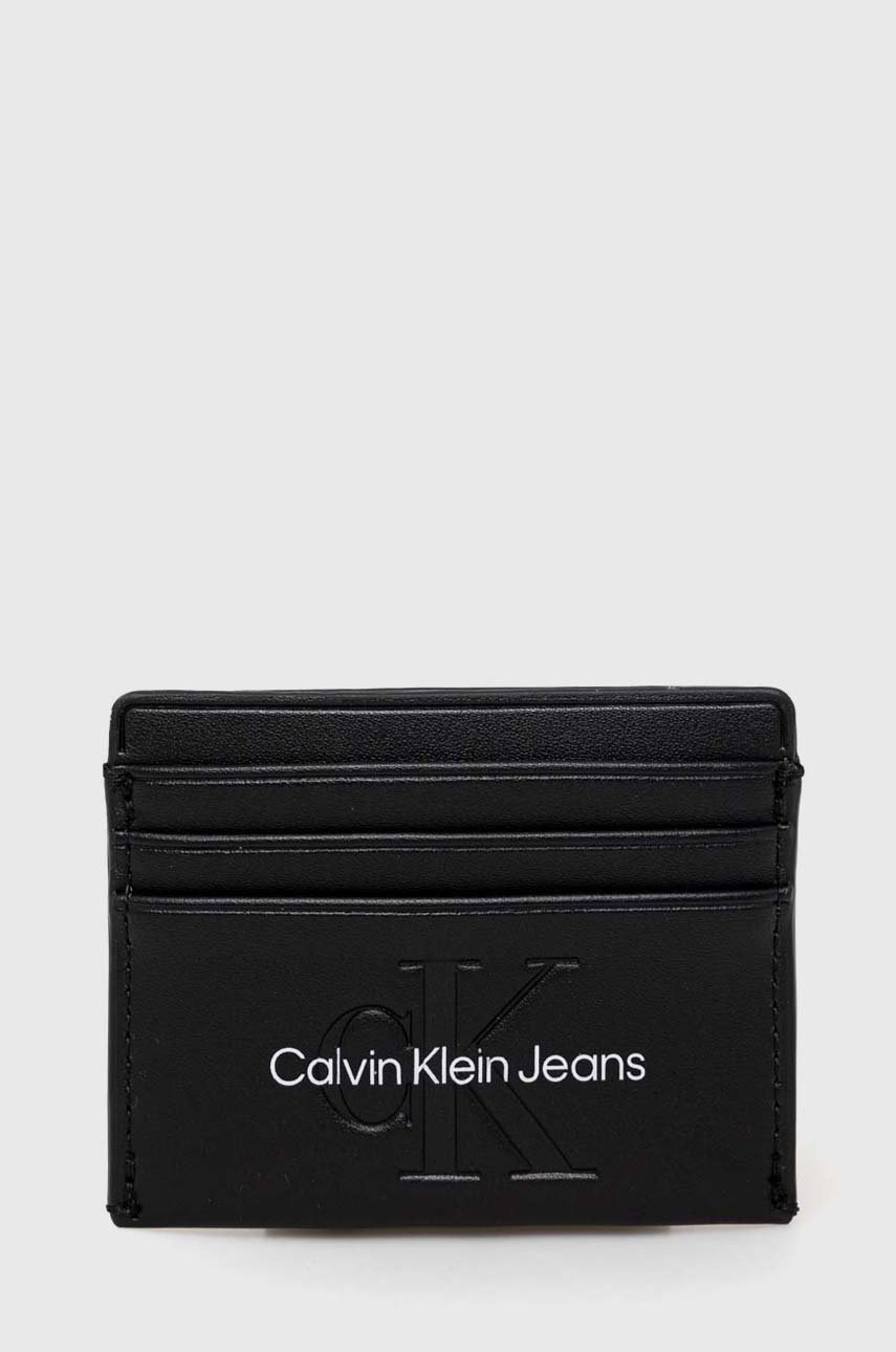 

Калъф за карти Calvin Klein Jeans дамски в черно, Черен
