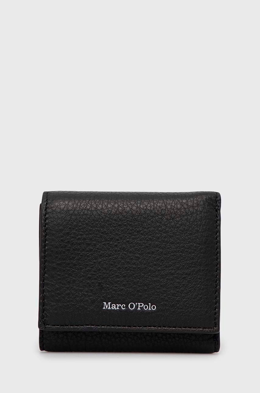 

Кожен портфейл Marc O'Polo дамски в черно, Черен