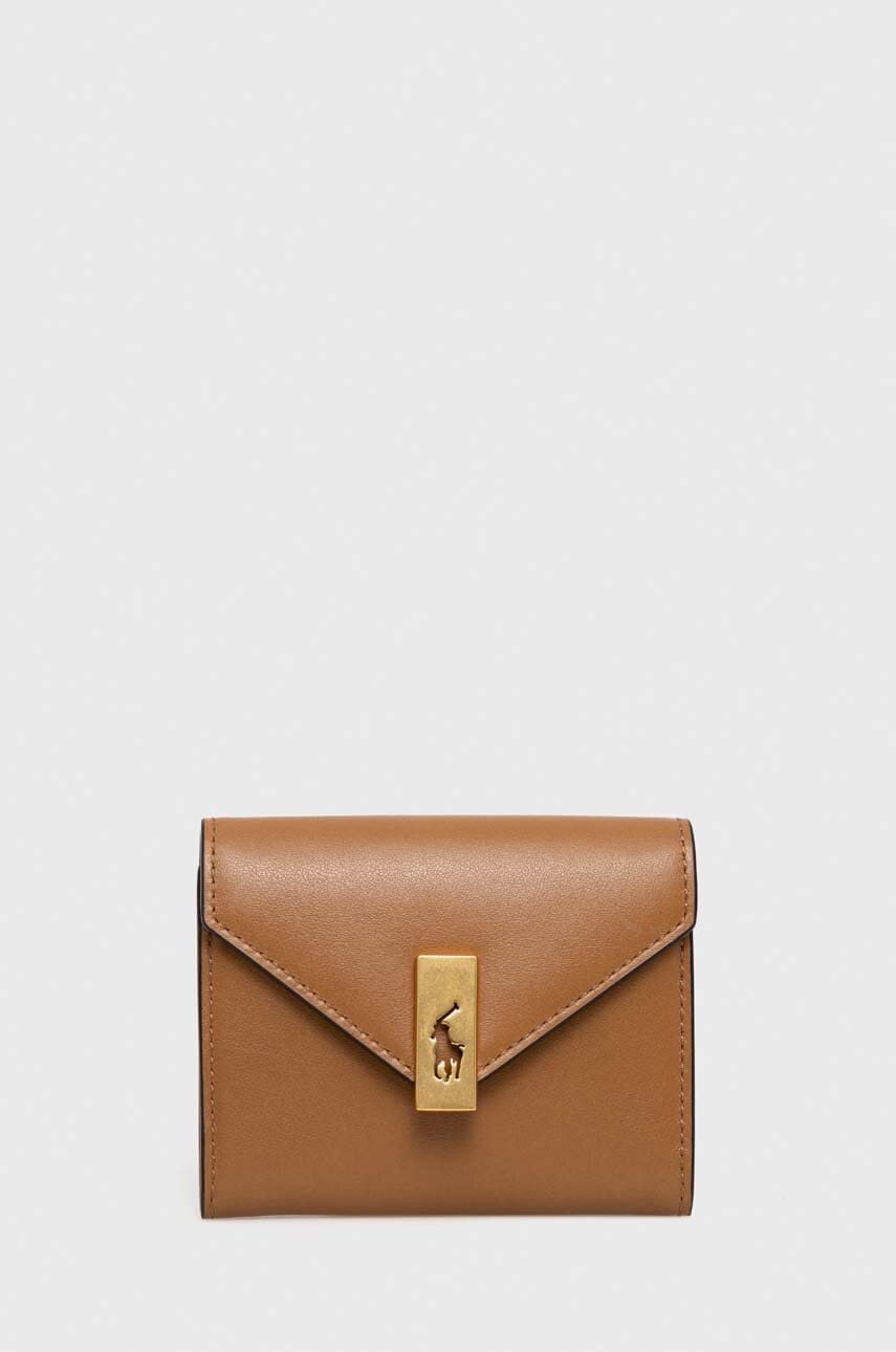 Levně Kožená peněženka Polo Ralph Lauren béžová barva, 427886734