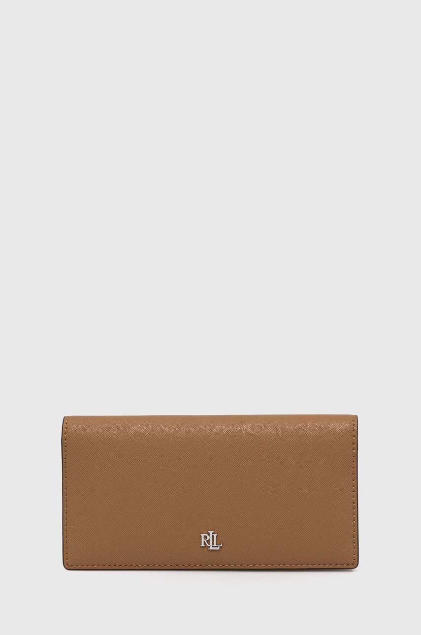 

Кожен портфейл Lauren Ralph Lauren дамски в кафяво, Кафяв