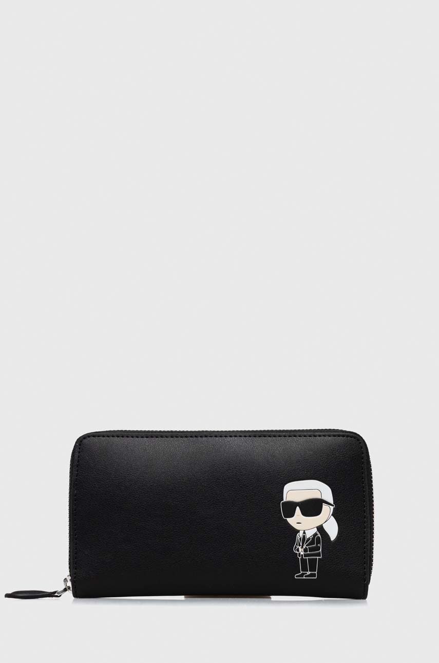 Karl Lagerfeld portofel de piele femei, culoarea negru