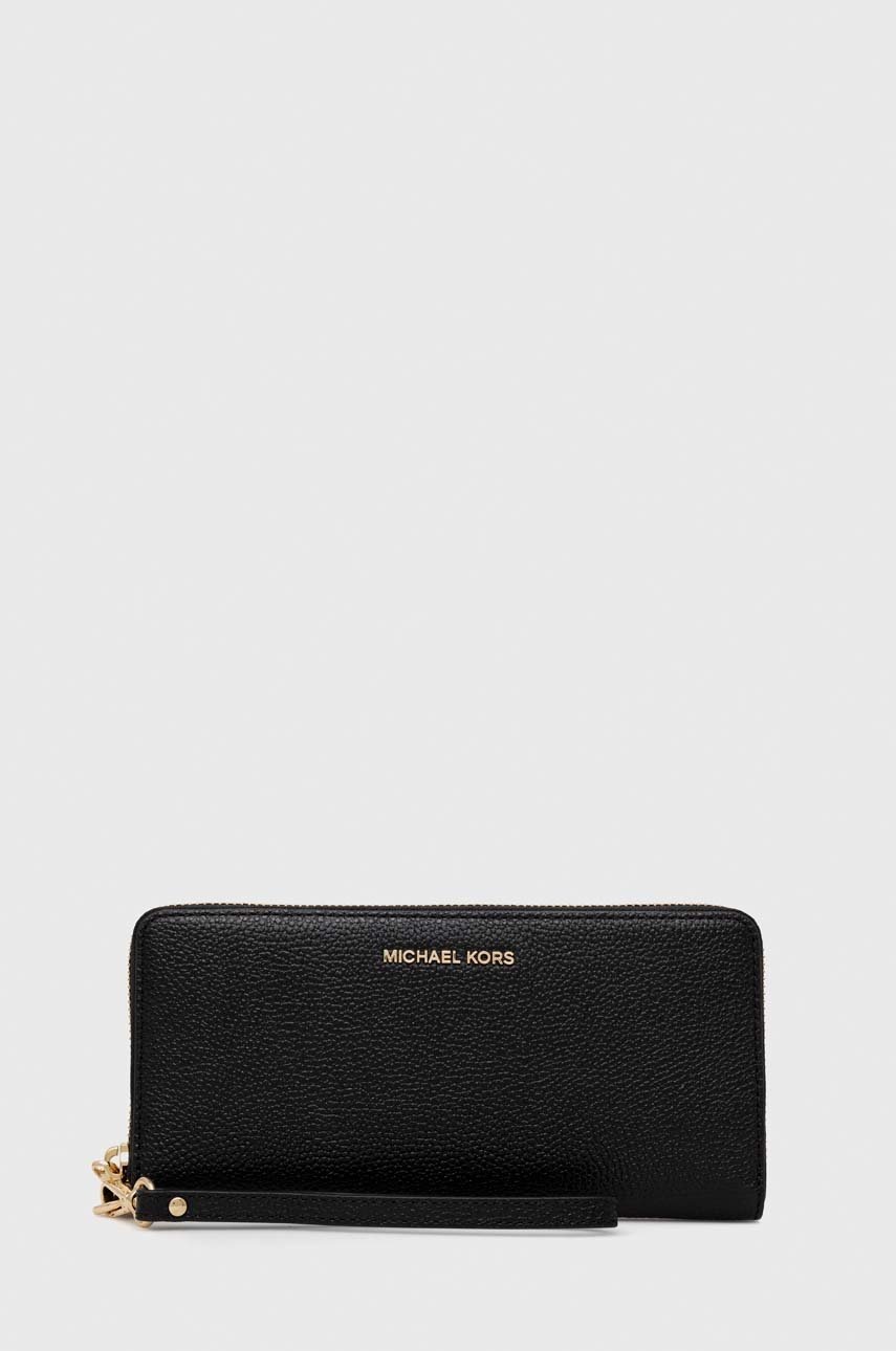 

Кожен портфейл MICHAEL Michael Kors дамски в черно, Черен