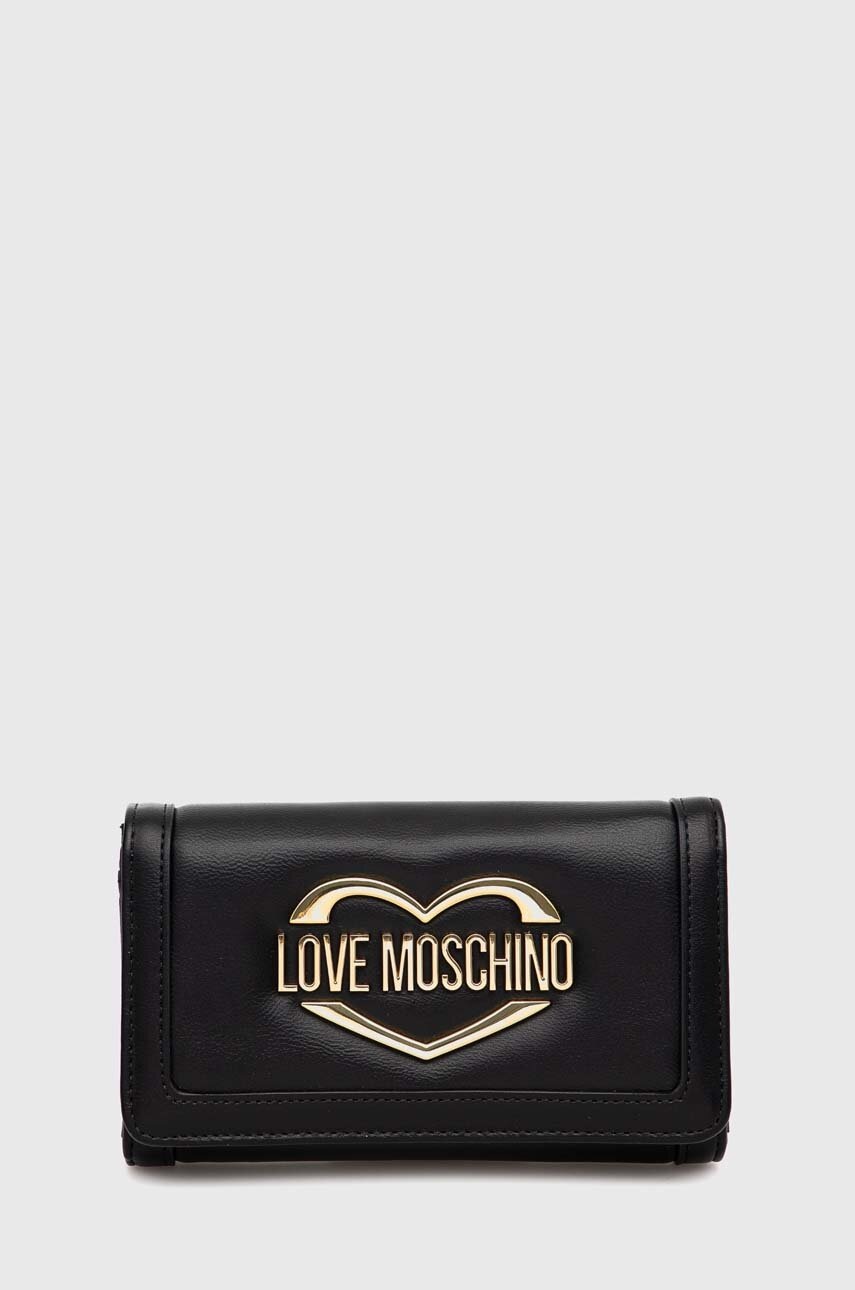 

Портмоне Love Moschino дамски в черно, Черен