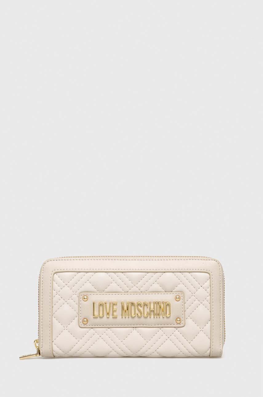 

Портмоне Love Moschino дамски в бежово, Бежов