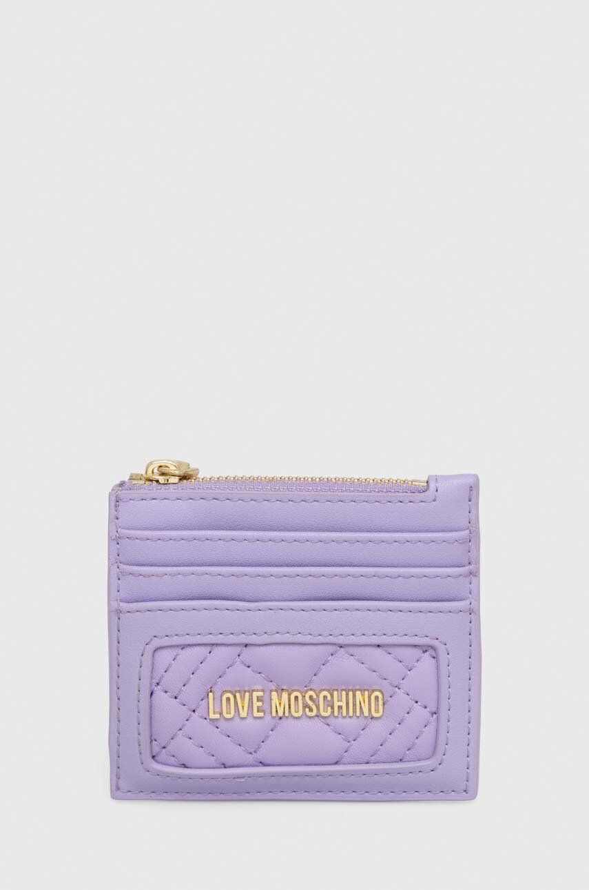 Peněženka Love Moschino fialová barva - fialová -  100 % PU