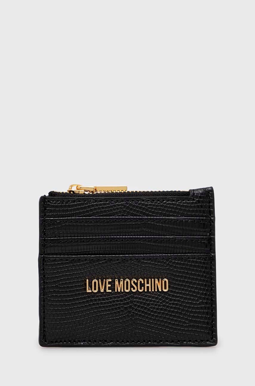 Levně Pouzdro na karty Love Moschino černá barva