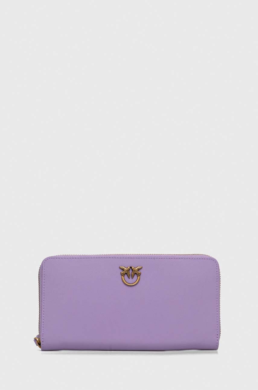 

Кожен портфейл Pinko дамски в розово, Виолетов