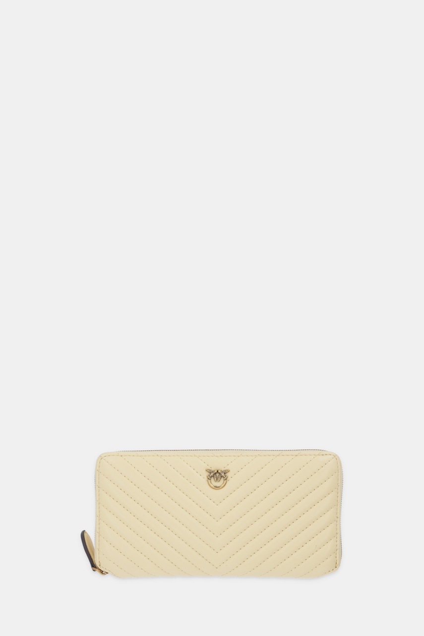 Δερμάτινο πορτοφόλι Pinko χρώμα: πορτοκαλί