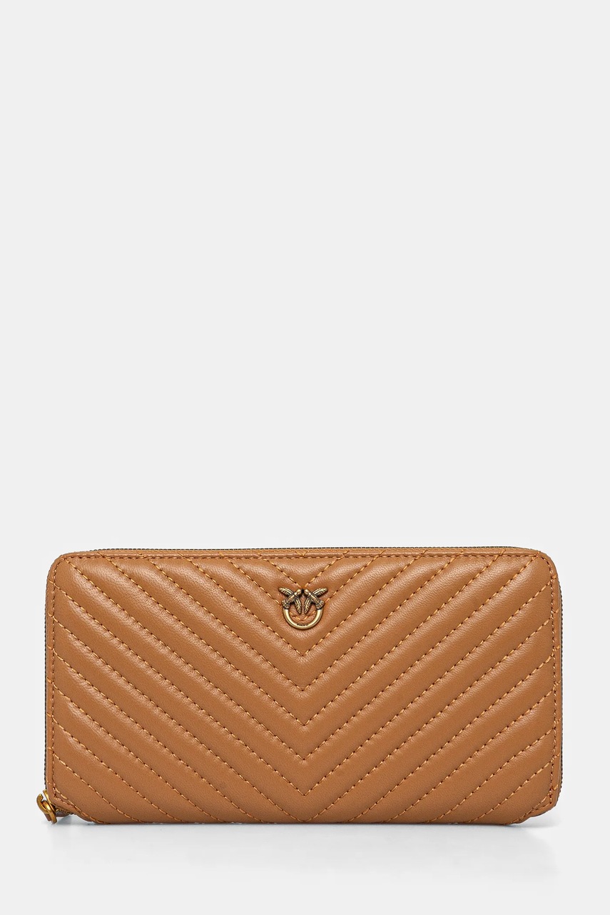 

Кожен портфейл Pinko дамски в оранжево, Кафяв