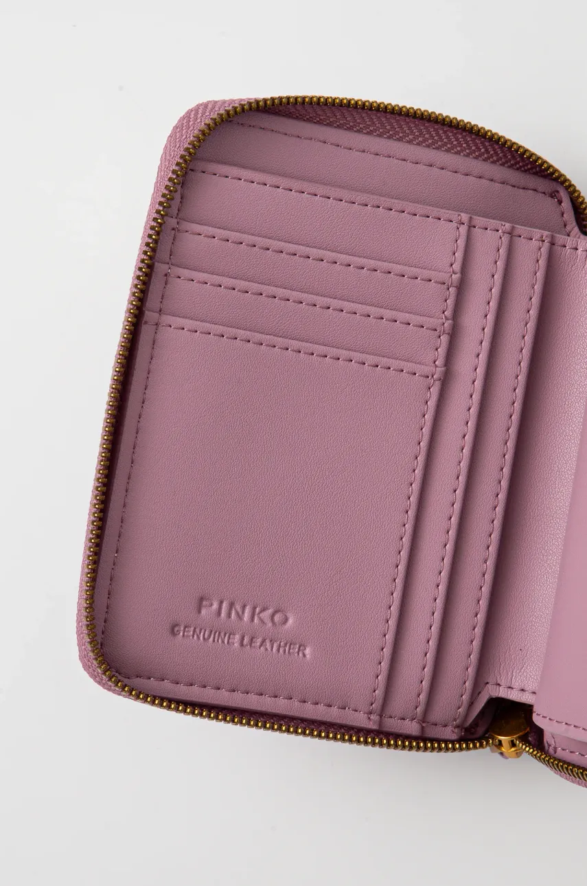 Кожаный кошелек Pinko женский цвет фиолетовый Кожаный кошелек Pinko женский цвет фиолетовый