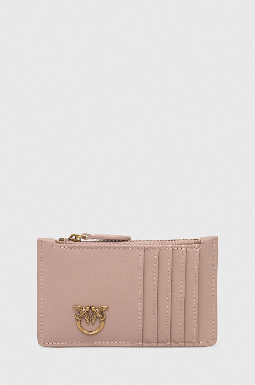 

Кожен портфейл Pinko дамски в розово 100251.A0GK, Розов