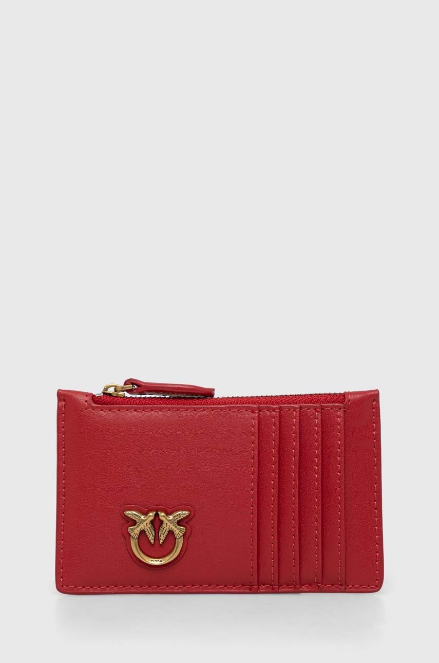 

Кожаный кошелек Pinko женский цвет красный