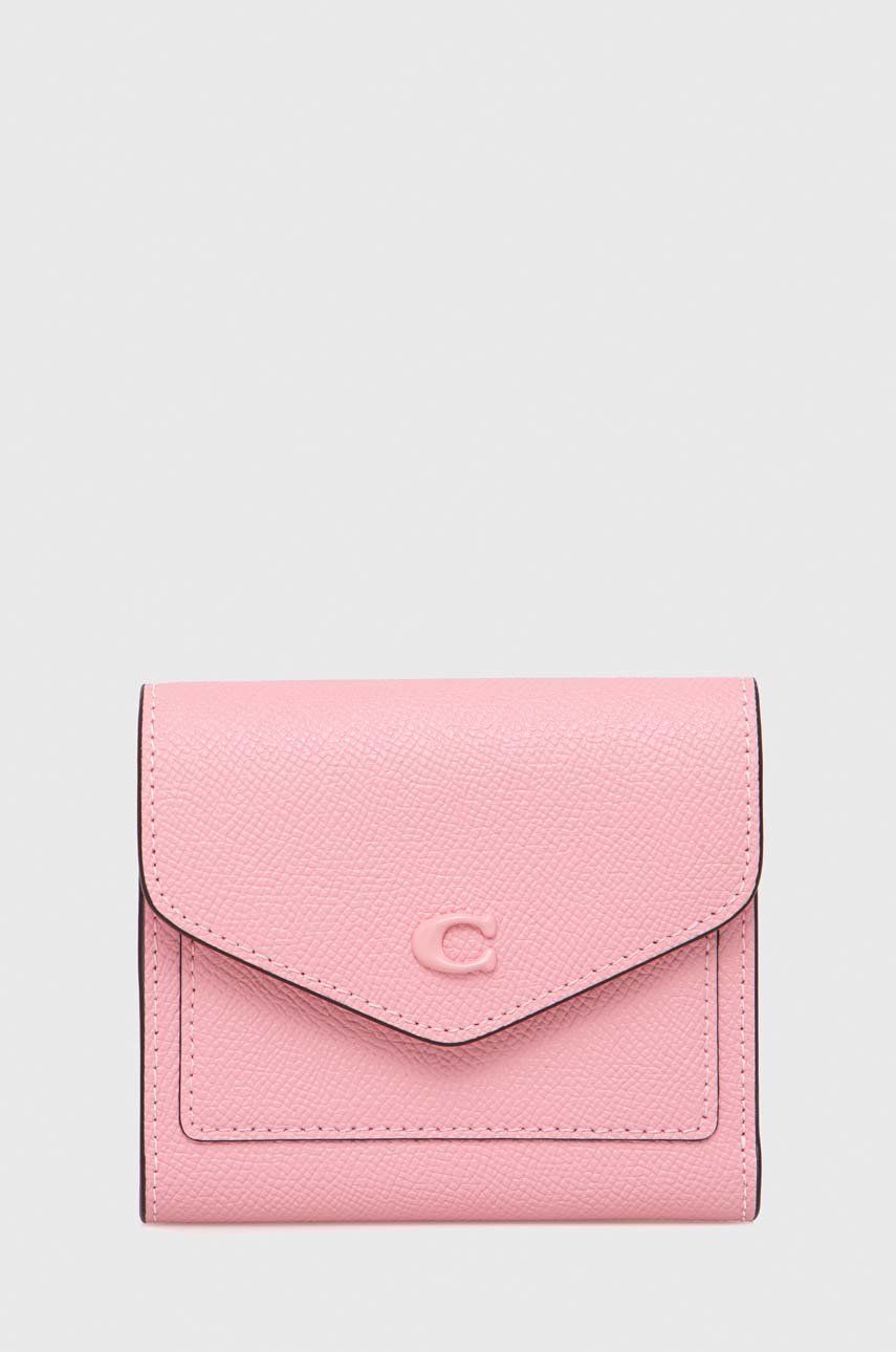 Coach portofel de piele femei, culoarea roz