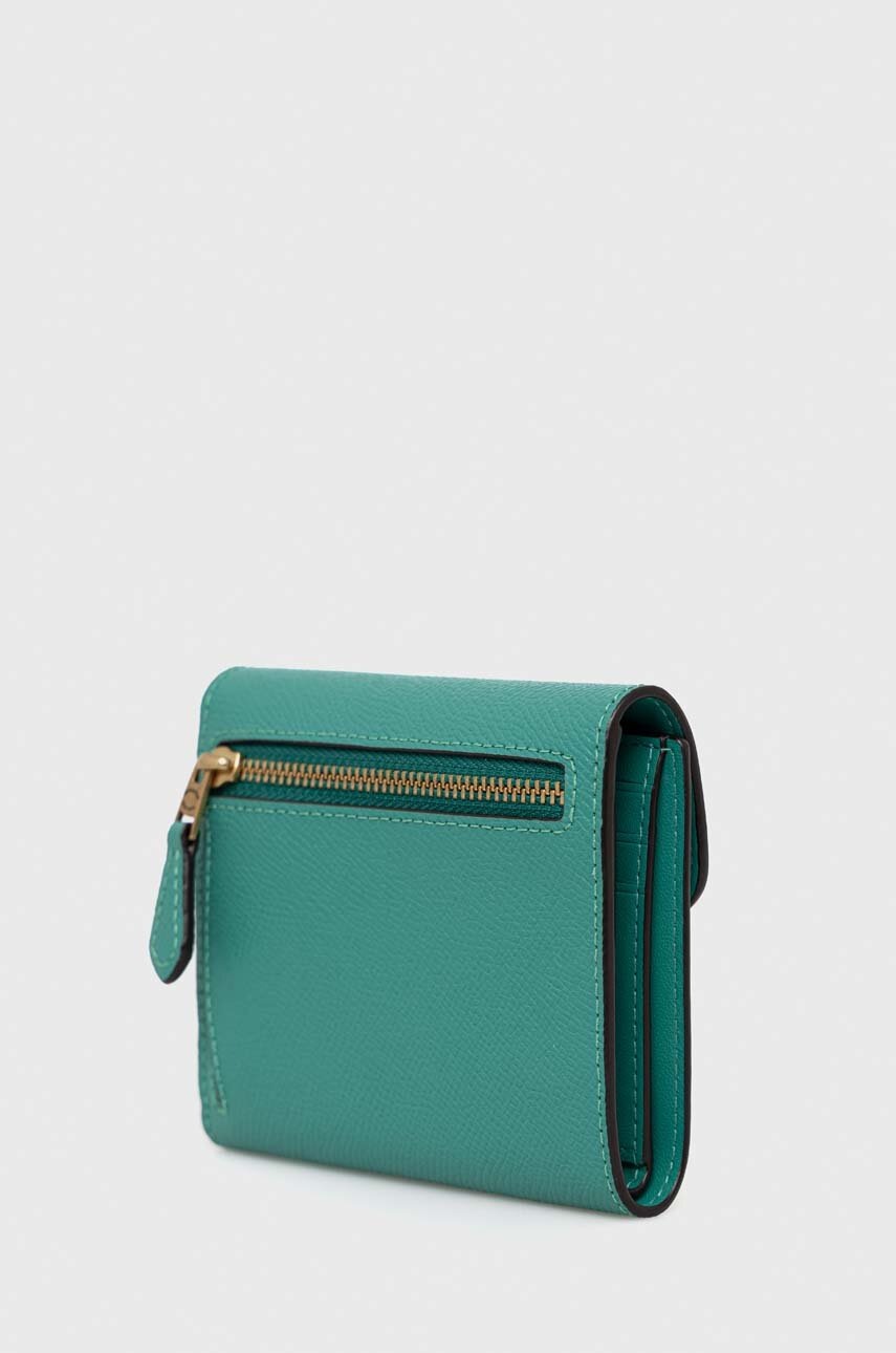 

Кожаный кошелек Coach женский цвет зелёный