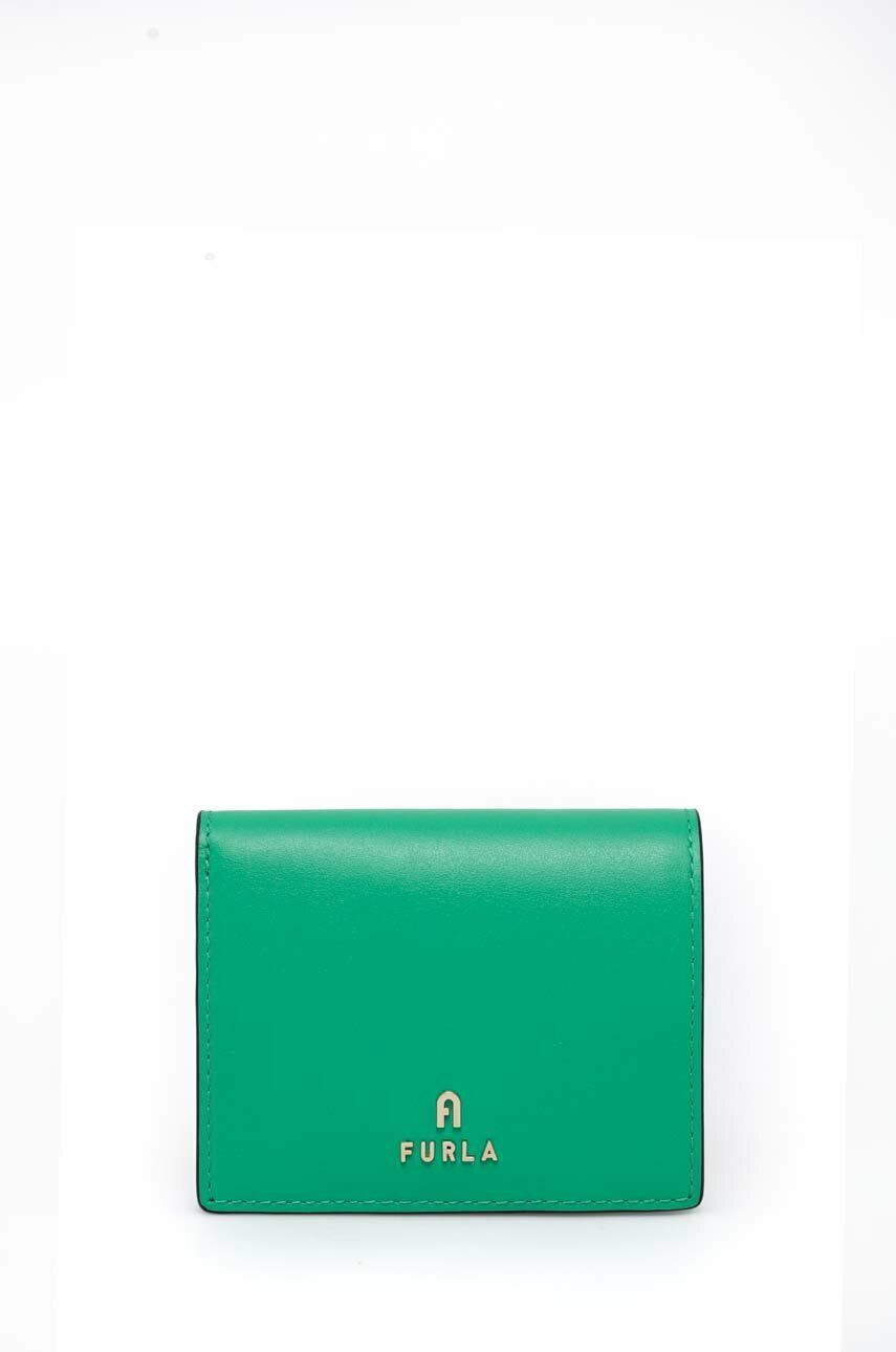 Furla portofel de piele Camelia femei, culoarea verde Pret Mic accesorii imagine noua gjx.ro
