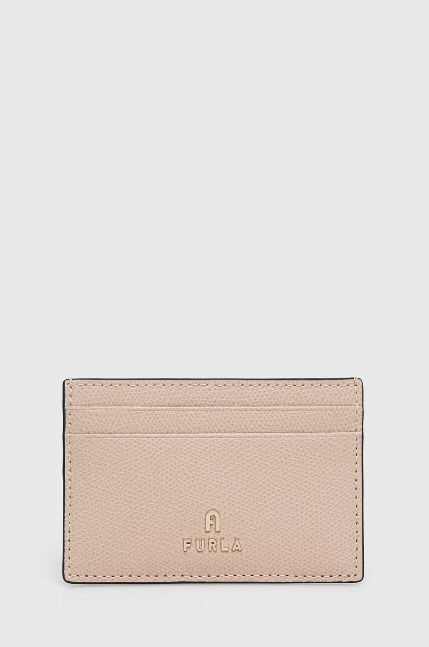 

Кожен калъф за карти Furla в розово, Розов