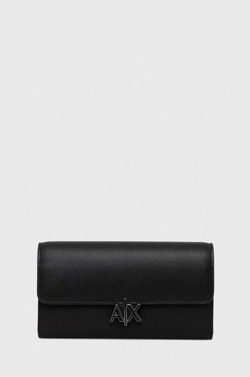 

Портмоне Armani Exchange дамски в черно, Черен