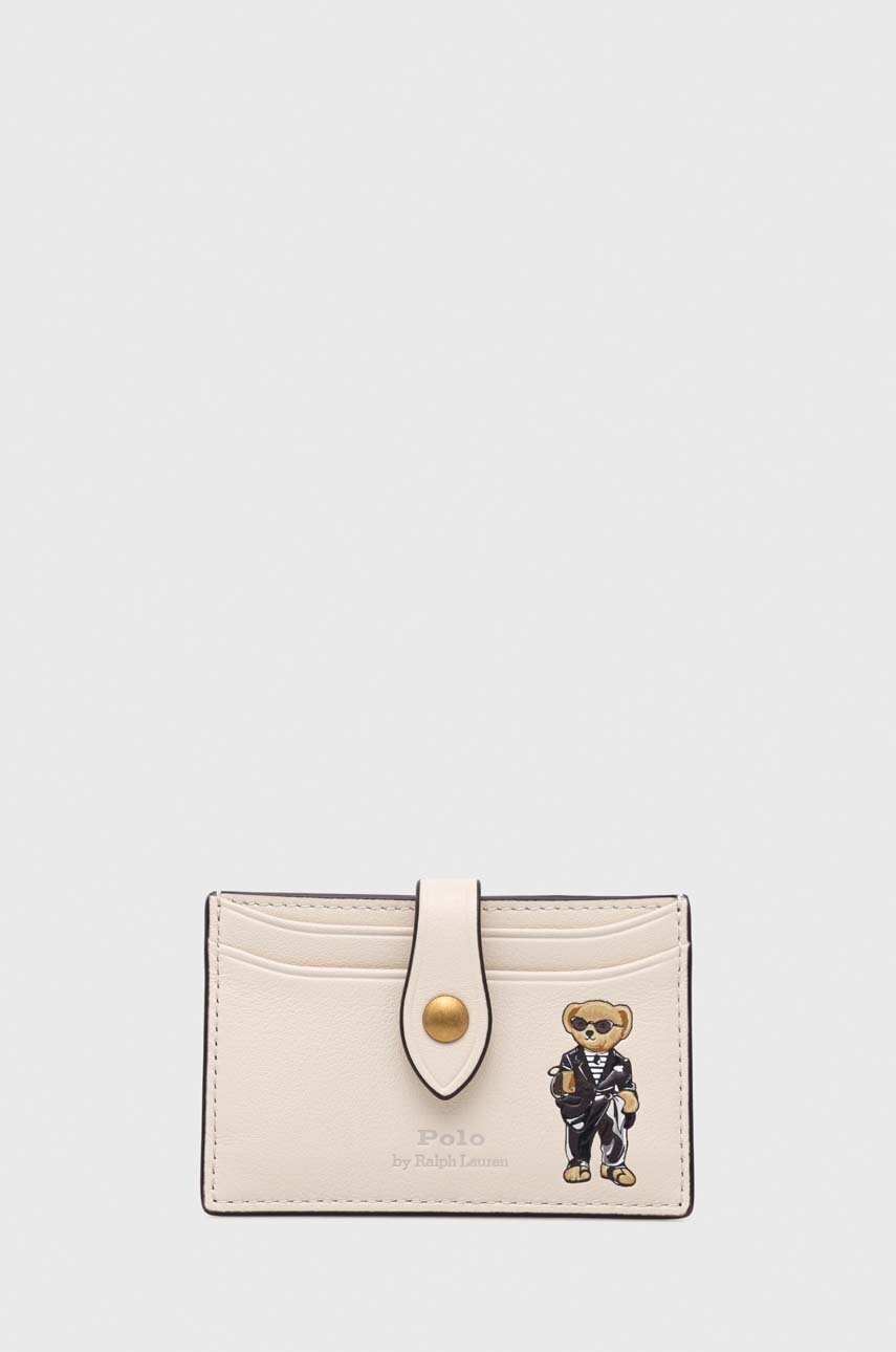 

Кожаный чехол на карты Polo Ralph Lauren цвет бежевый