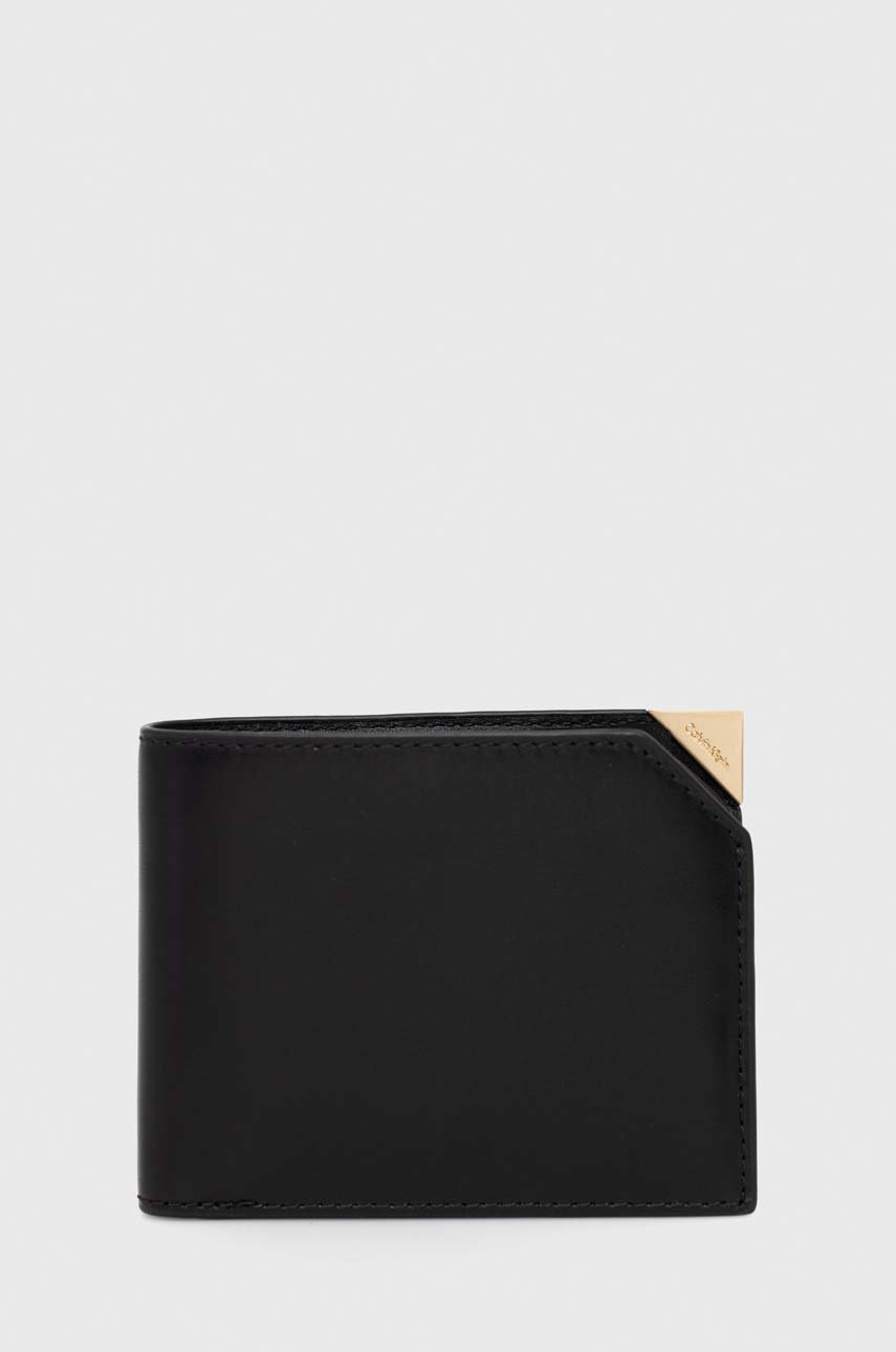 

Кожен портфейл Calvin Klein мъжки в черно, Черен