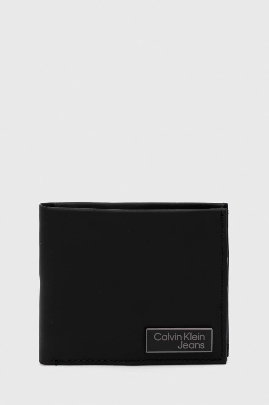 

Кожен портфейл Calvin Klein Jeans мъжки в черно, Черен