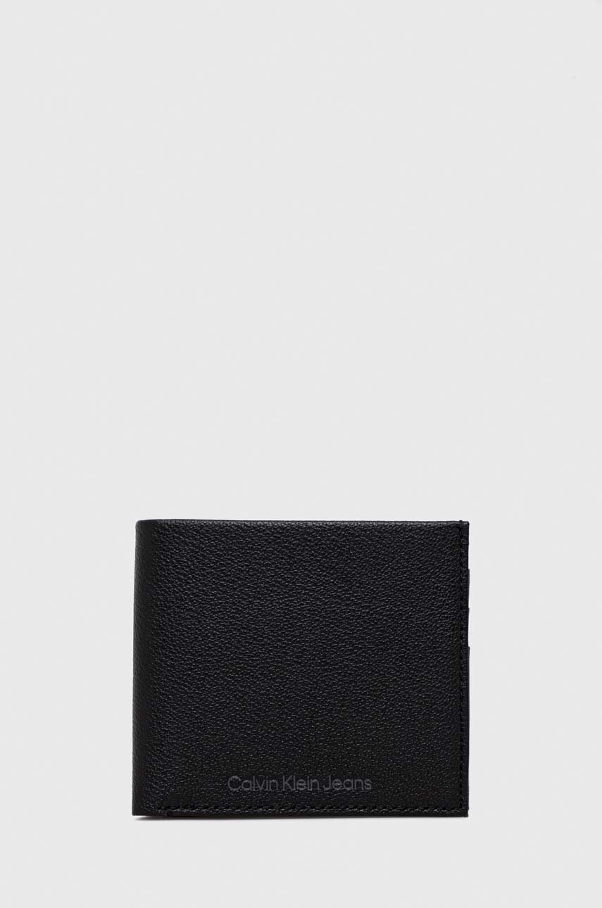 

Кожен портфейл Calvin Klein Jeans мъжки в черно, Черен
