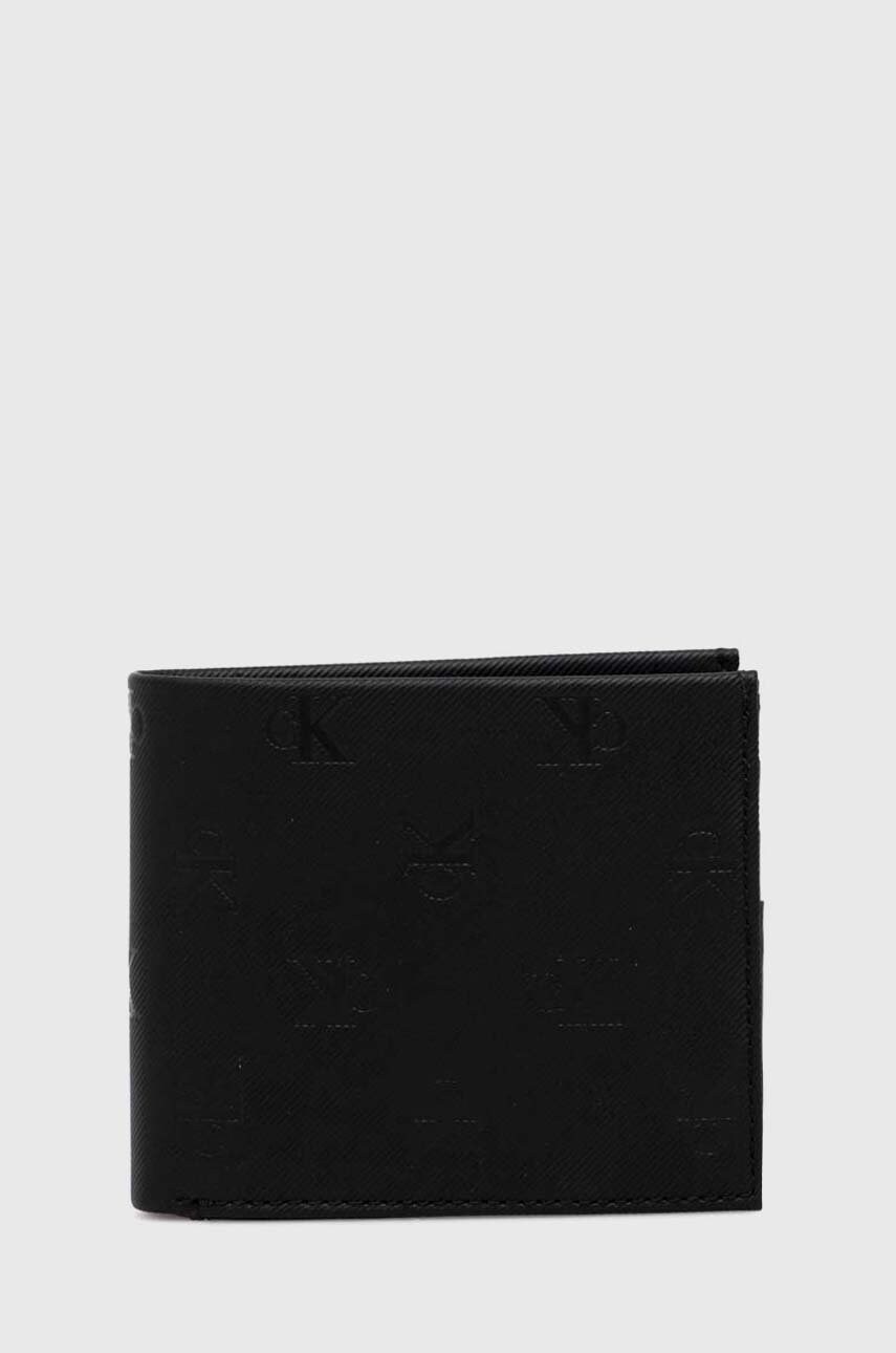 

Кожен портфейл Calvin Klein Jeans мъжки в черно, Черен