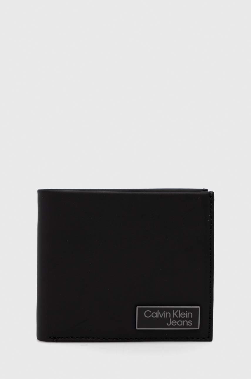 

Кожен портфейл Calvin Klein Jeans мъжки в черно, Черен
