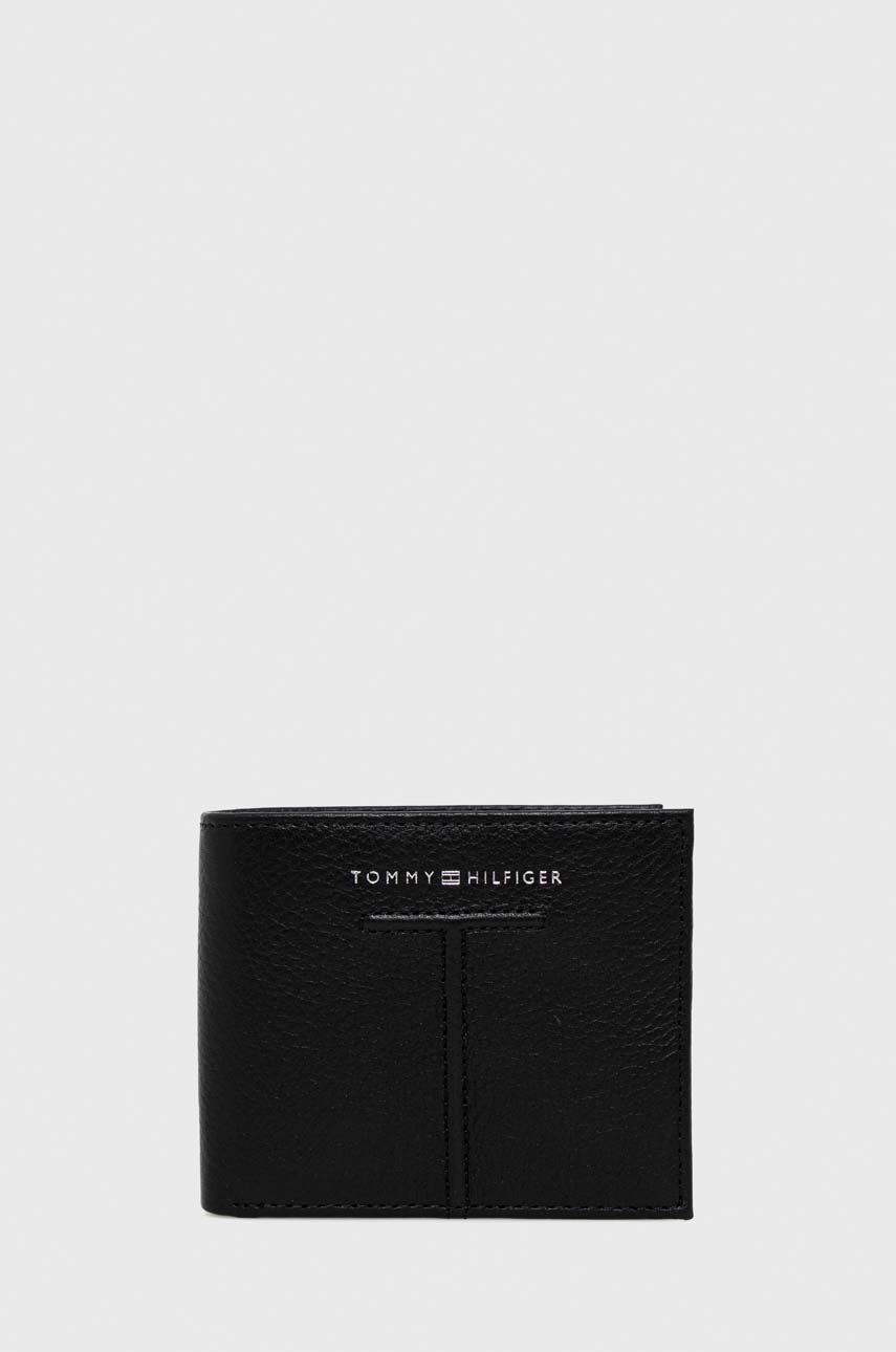 

Кожен портфейл Tommy Hilfiger мъжки в черно, Черен