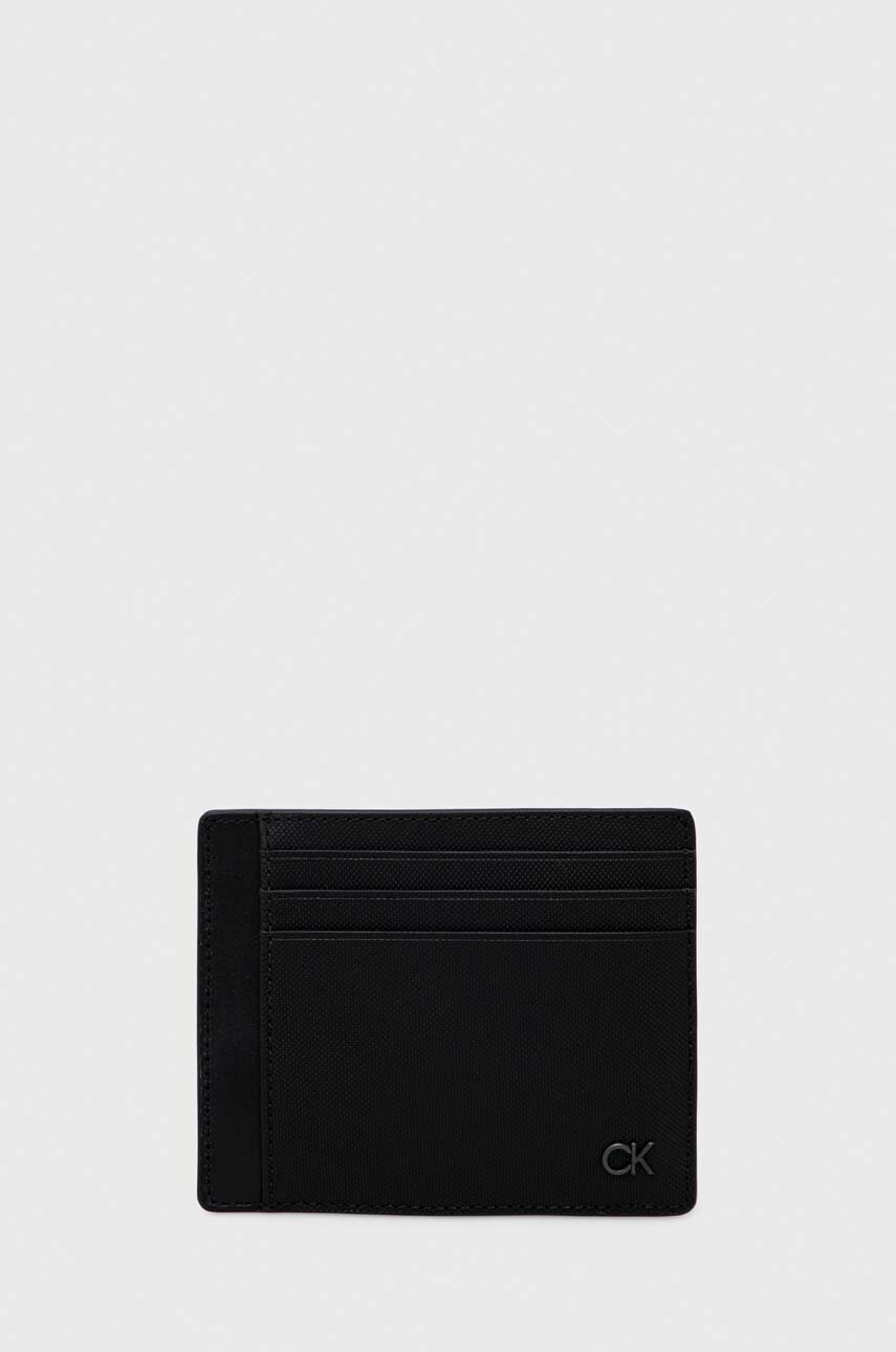 

Кожен портфейл Calvin Klein мъжки в черно, Черен
