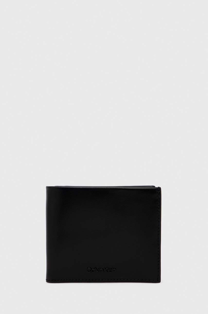 

Кожен портфейл Calvin Klein мъжки в черно, Черен