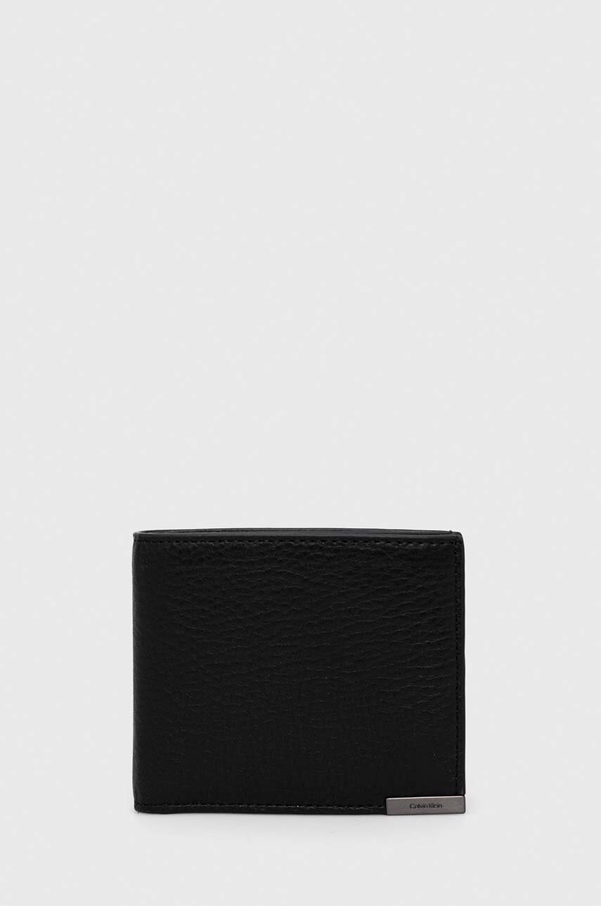 

Кожен портфейл Calvin Klein мъжки в черно, Черен