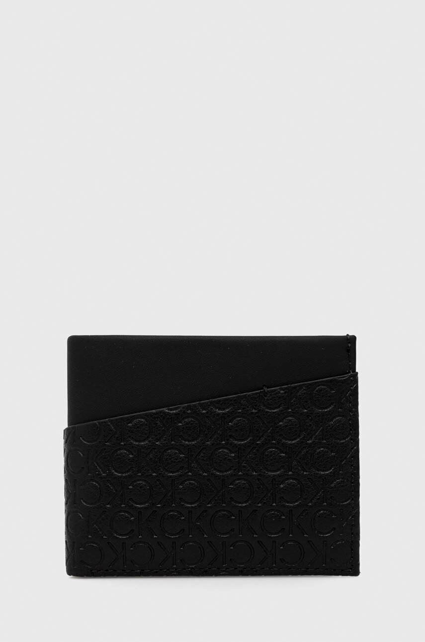 

Кожен портфейл Calvin Klein мъжки в черно, Черен