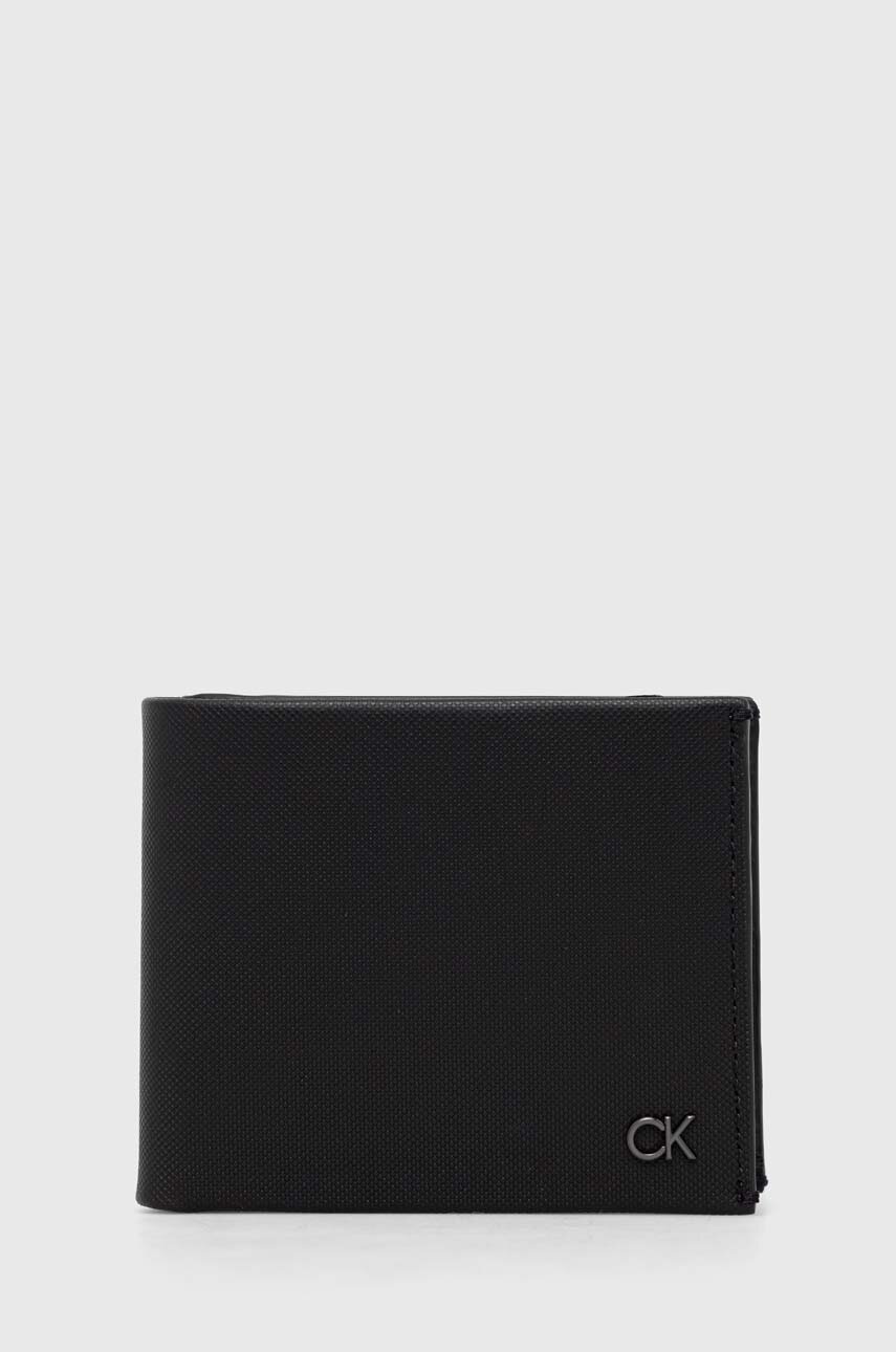 

Кожен портфейл Calvin Klein мъжки в черно, Черен