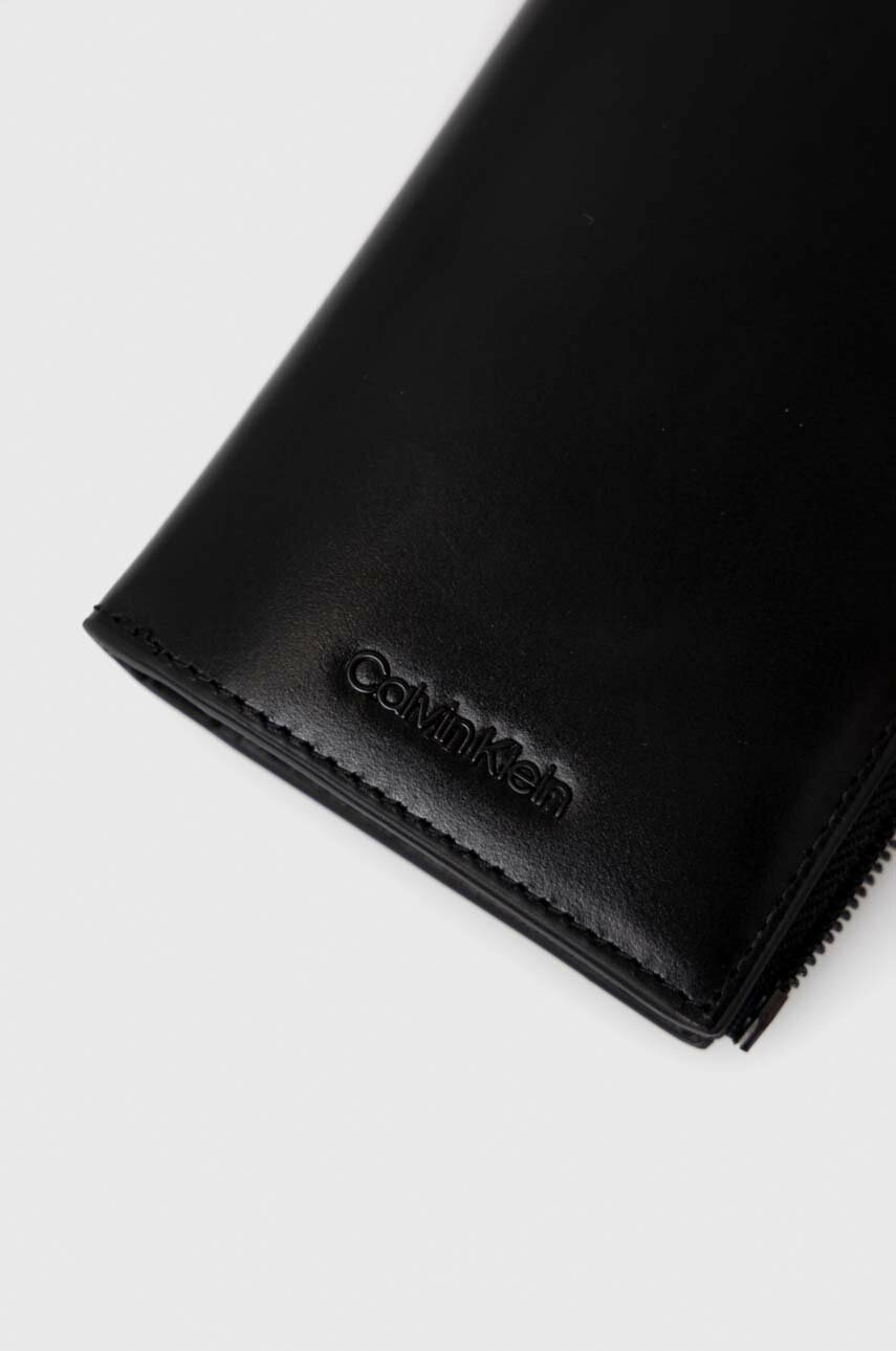 Шкіряний гаманець Calvin Klein чоловічий колір чорний 