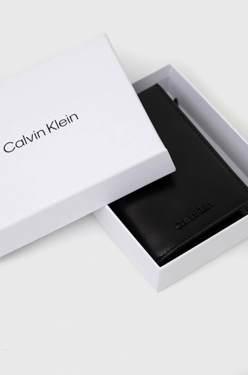 Шкіряний гаманець Calvin Klein чоловічий колір чорний 