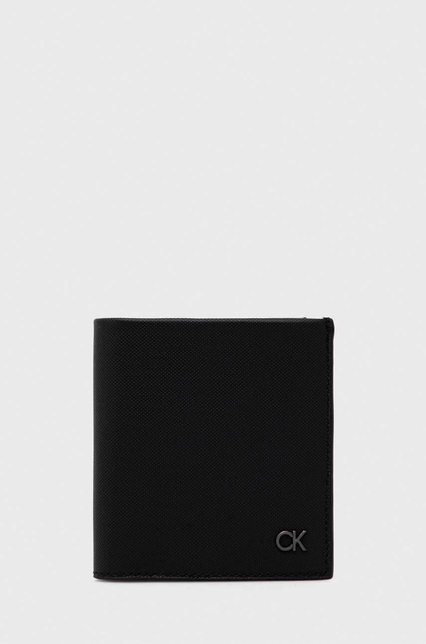 

Кожен портфейл Calvin Klein мъжки в черно, Черен