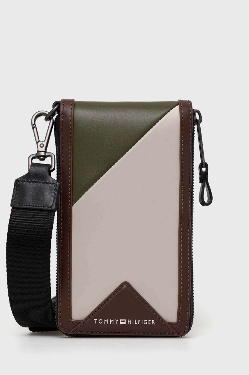 

Кожен портфейл Tommy Hilfiger мъжки в бежово, Бежов